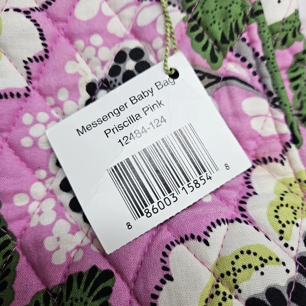NEW Vera Bradley Priscilla Pink Floral Messenger Baby Bag
